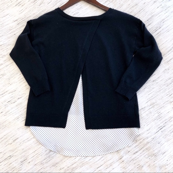 Ann Taylor Peek-a-Dot Split Back Layered Sweater - Picture 1 of 5